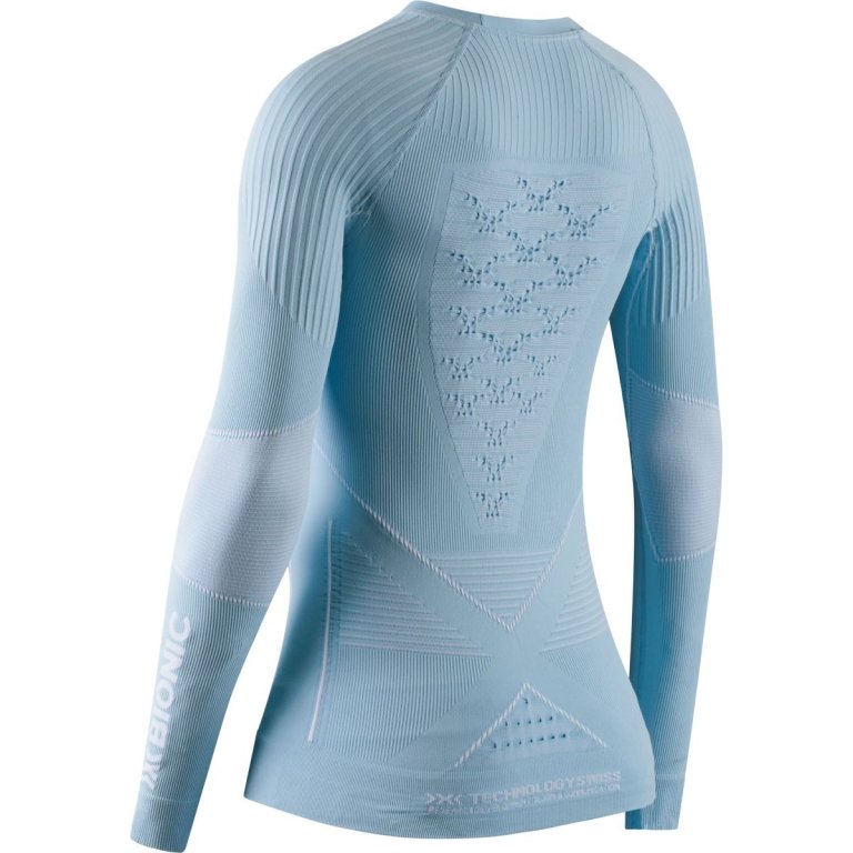 Tričko X-Bionic Energy Accumulator 4.0 Shirt Round Neck LG SL W - modrá/bílá