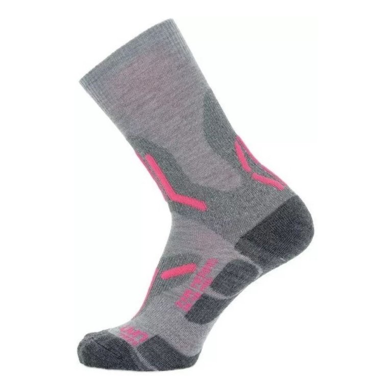 Шкарпетки UYN Trekking 2IN Merino Mid Socks W - сірі/рожеві