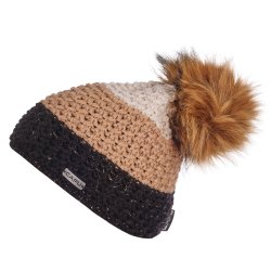 Čiapka Capu 368C W - béžová/hnedá/čierna