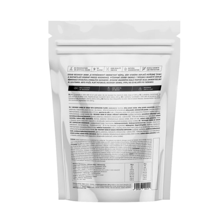 Edgar Recovery Drink 500 g - cappuccino