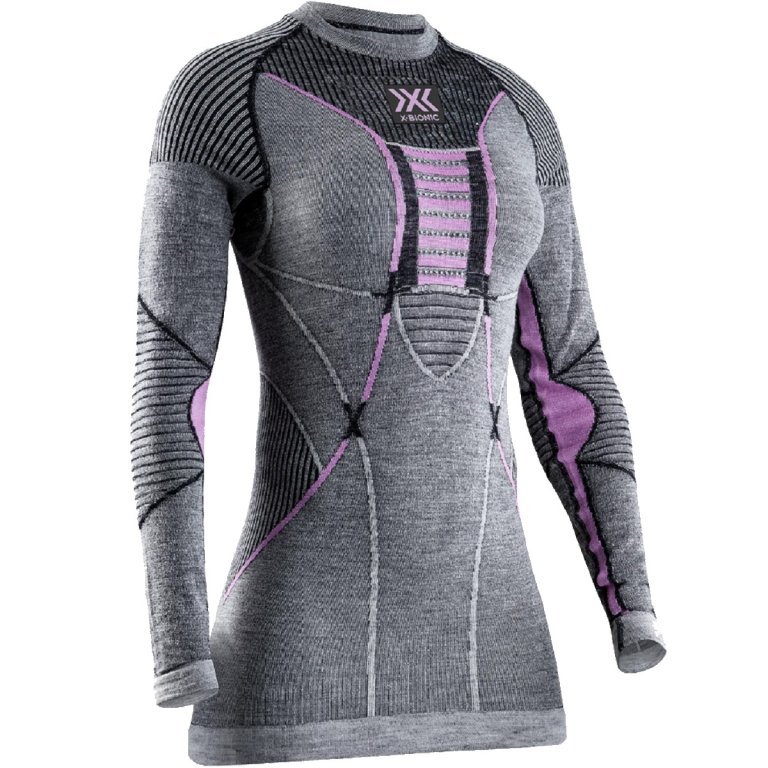 Термобілизна X-Bionic Merino Shirt LG SL W - чорний/сірий/рожевий