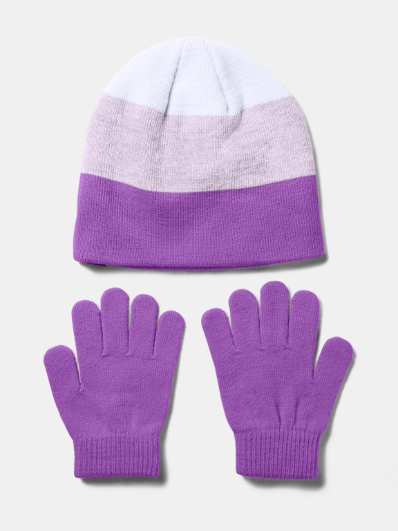 Шапка та рукавиці Under Armour G Beanie Glove Combo J - фіолетовий