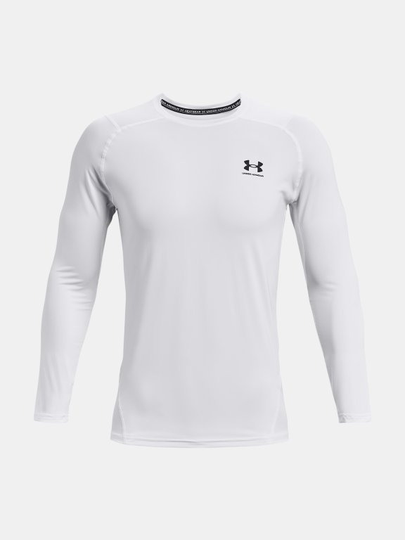 Футболка Under Armour HG Armour Fitted LS-WHT