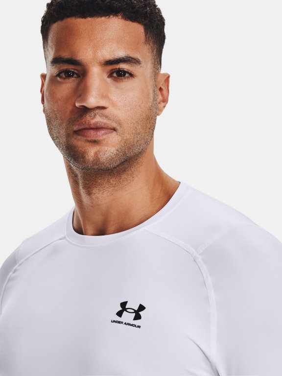 Футболка Under Armour HG Armour Fitted LS-WHT