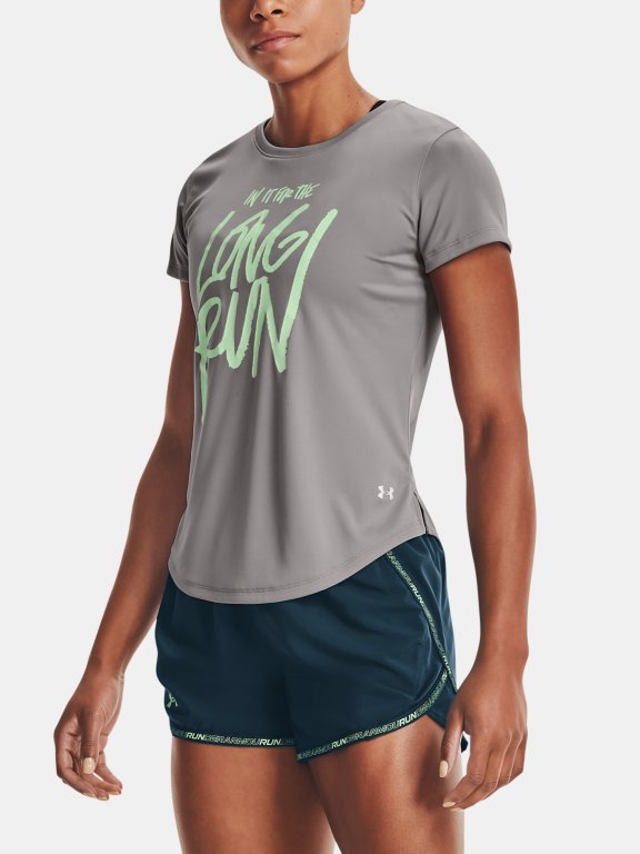 Tričko Under Armour UA Long Run Graphic SS-GRY