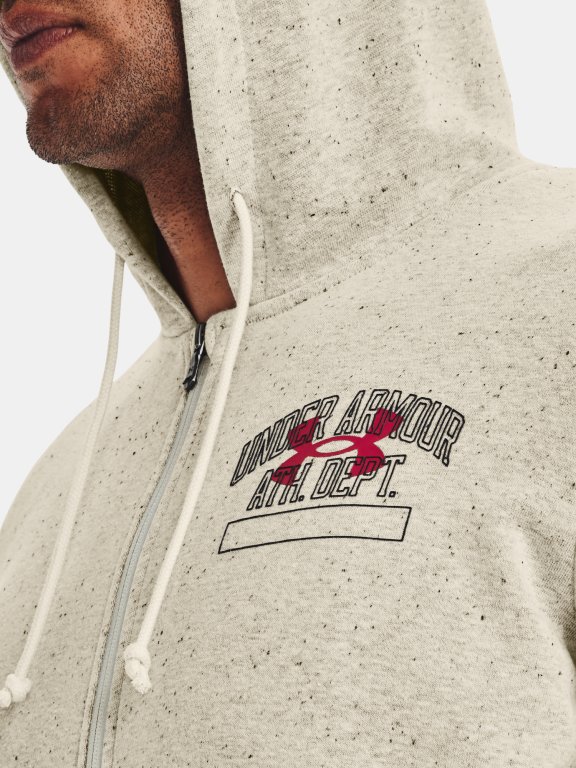 Mikina Under Armour Rival Try Athlc Dep FZ HD M - hnědá