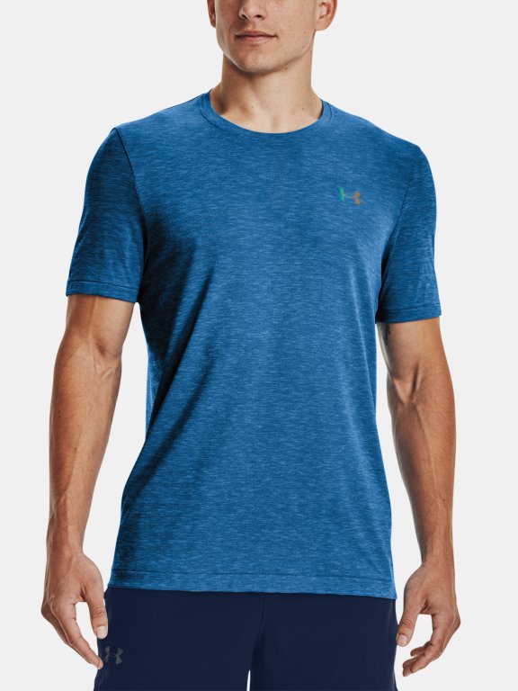 Tričko Under Armour UA Rush Seamless GeoSport SS M - modrá