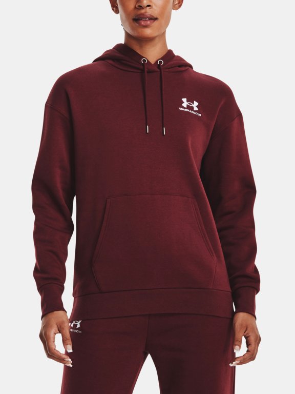 Худі Under Armour Essential Fleece Hoodie W - бордовий