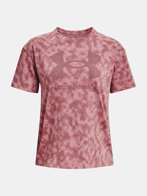 Tričko Under Armour UA LOGO AOP HEAVYWEIGHT SS-PNK
