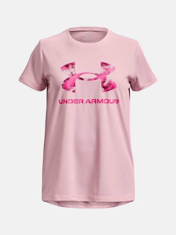 Футболка Under Armour Tech Solid Print Fill BL SSC J - růžová