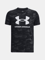 Футболка Under Armour UA SPORSTYLE LOGO AOP SS J - чорна