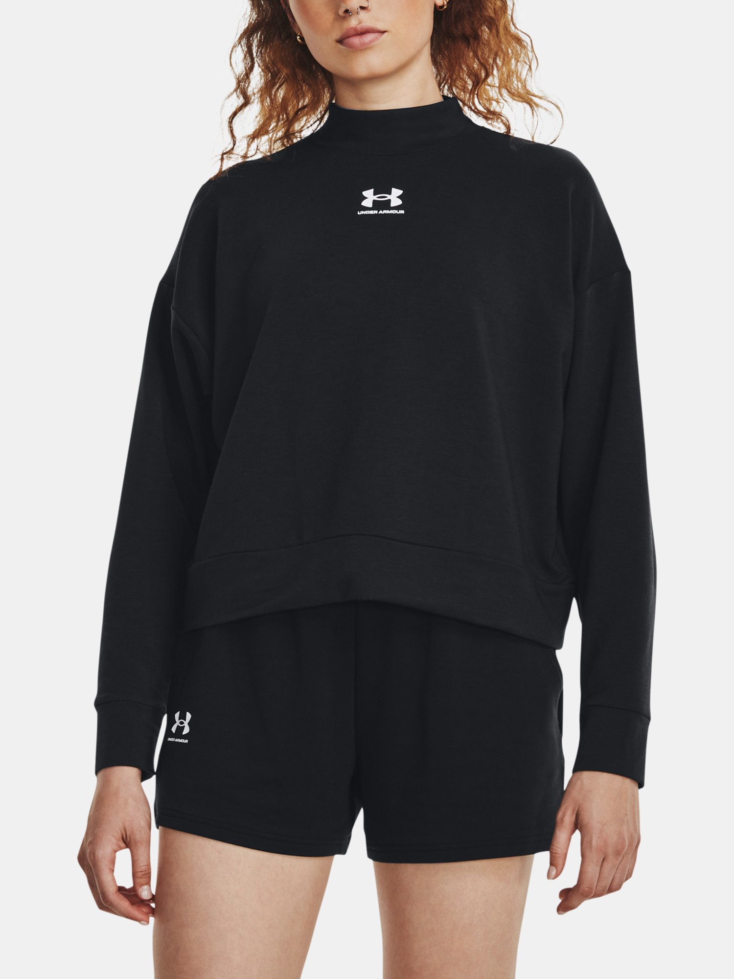 Under Armour Women's Rival Terry Mock Neck Crew