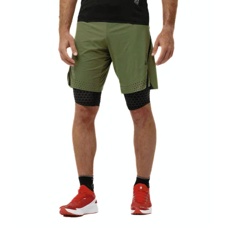 Шорти Salomon S LAB Ultra 2IN1 Short M - зелений/чорний