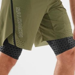 Шорти Salomon S LAB Ultra 2IN1 Short M - зелений/чорний
