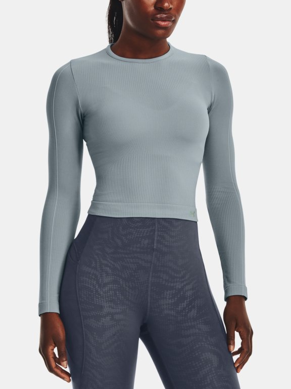 Tričko Under Armour UA Rush Seamless LS - modrá