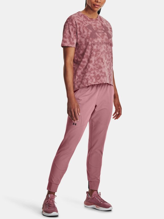 Tričko Under Armour UA LOGO AOP HEAVYWEIGHT SS-PNK