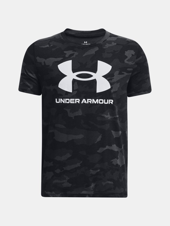 Футболка Under Armour UA SPORSTYLE LOGO AOP SS J - чорна