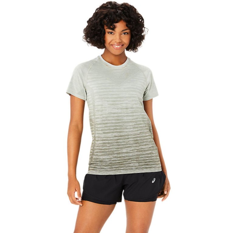 Футболка Asics Seamless SS Top W - зелений/сірий