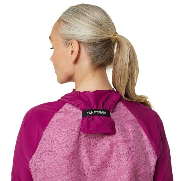 Bunda Asics Fujitrail Packable Windbreaker W - růžová