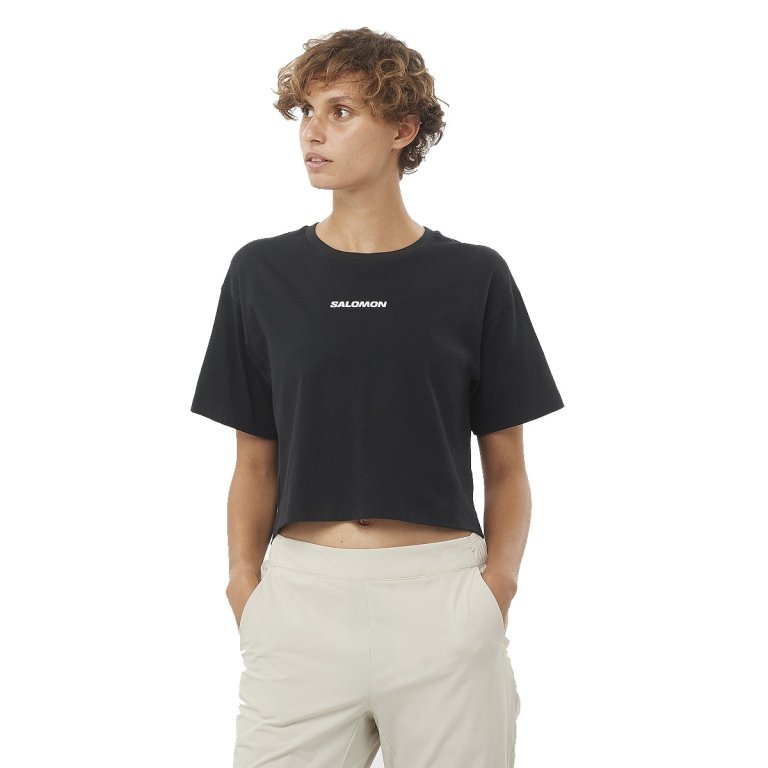 Футботка Salomon Logo Twist-1 SS Tee W - чорний