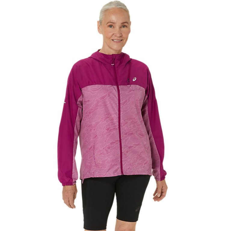 Bunda Asics Fujitrail Packable Windbreaker W - růžová