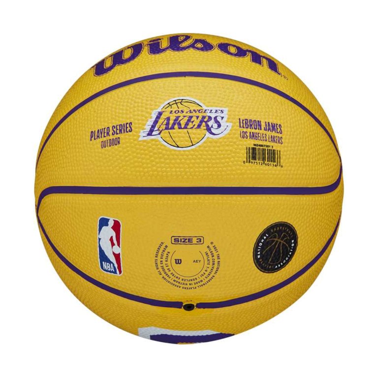 М'яч Wilson NBA Player Icon Mini Bskt Lebron 3 - жовтий/фіолетовий