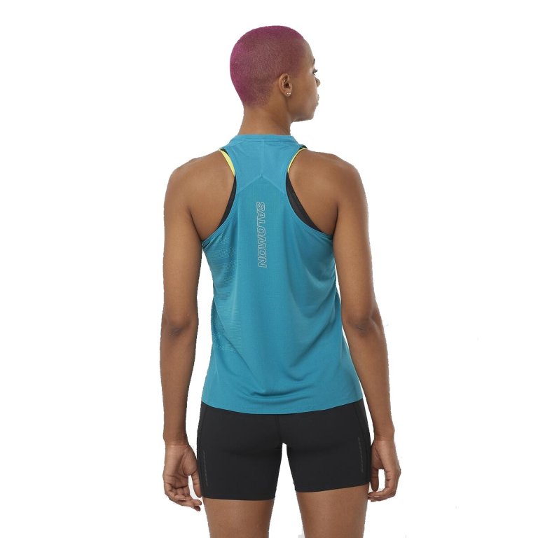 Футботка Salomon Sense Aero Singlet GFX W - синій