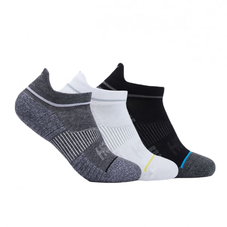 Ponožky Hoka No-Show Run Sock 3-Pack - bílá/černá/šedá