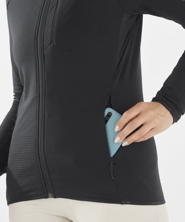 Mikina Salomon Essential Lightwarm FZ W - černá