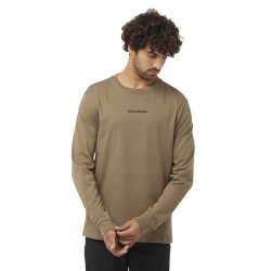 Футболка Salomon Logo Performance LS Tee M - коричневий