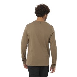 Футболка Salomon Logo Performance LS Tee M - коричневий