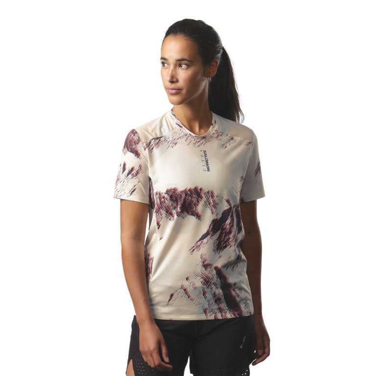 Футболка Salomon S/LAB Ultra Tee W - бежевий/червоний