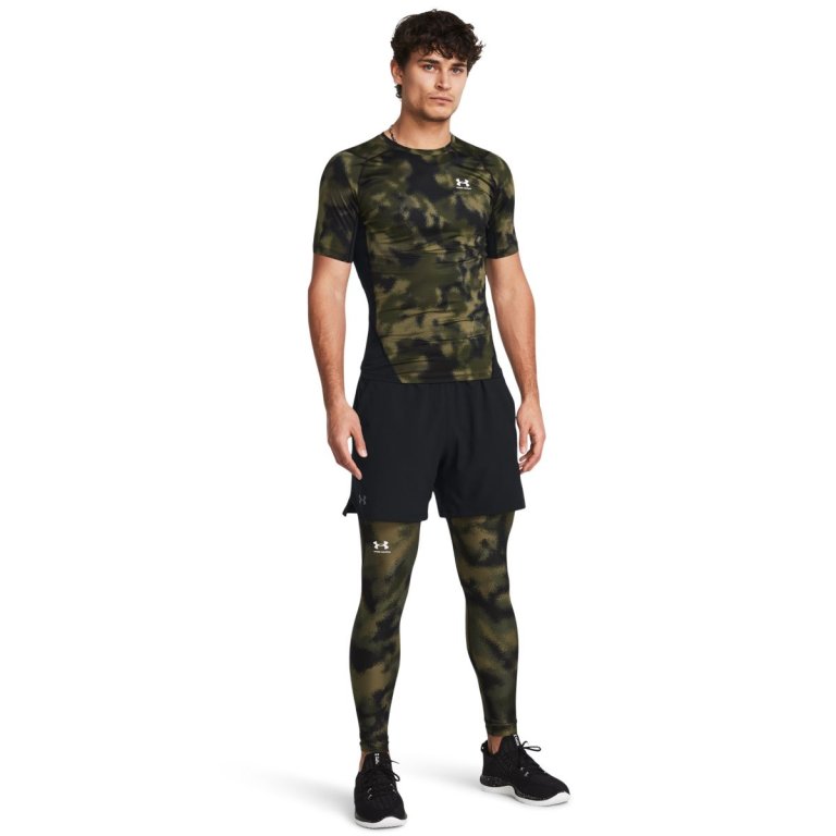 Легінси Under Armour HG Armour Printed Lgs M - зелений/чорний