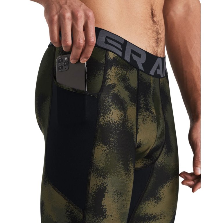 Легінси Under Armour HG Armour Printed Lgs M - зелений/чорний