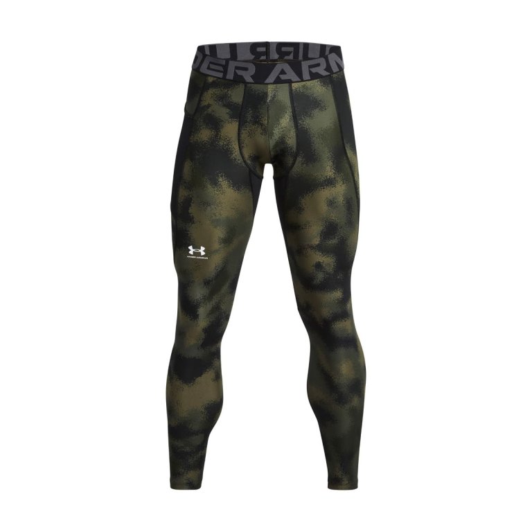 Легінси Under Armour HG Armour Printed Lgs M - зелений/чорний
