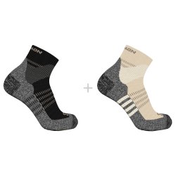 Шкарпетки Salomon X Ultra Access Quarter 2-Pack - чорний/бежевий