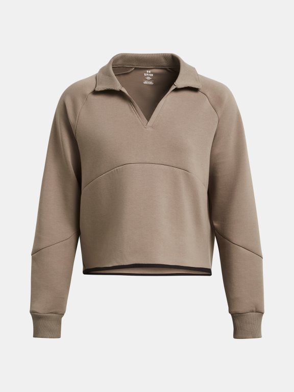 Mikina Under Armour Unstoppable Flc Rugby Crop - hnedá