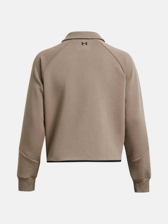 Mikina Under Armour Unstoppable Flc Rugby Crop - hnedá