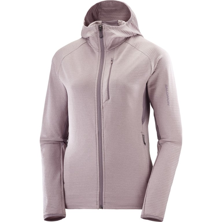 Світшот Salomon Essential Lightwarm FZ HD W - фіолетовий
