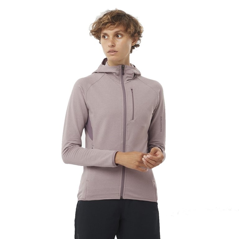 Світшот Salomon Essential Lightwarm FZ HD W - фіолетовий