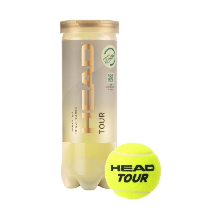 Tenisové míče Head Tour 3ks v dóze - žlutá