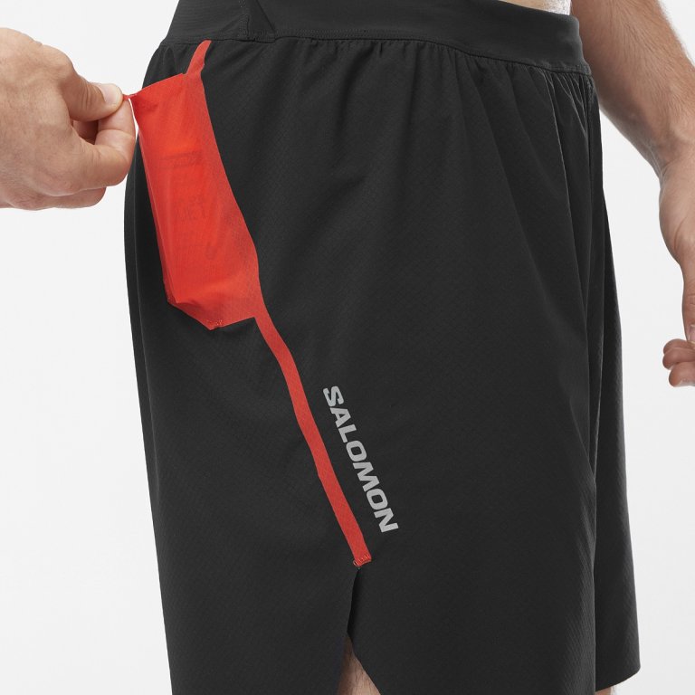 Шорти Salomon S/LAB Speed SPL Short 7'' M - чорний/червоний