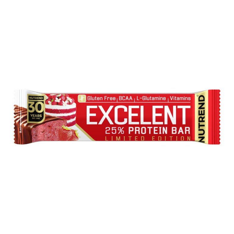 Proteínová tyčinka Nutrend Excelent 85g - jahodový koláč
