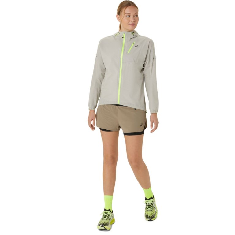 Bunda Asics Fujitrail Waterproof Jacket W - béžová