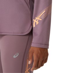 Футболка Asics Icon 1/2 Zip LS Top W - фіолетова