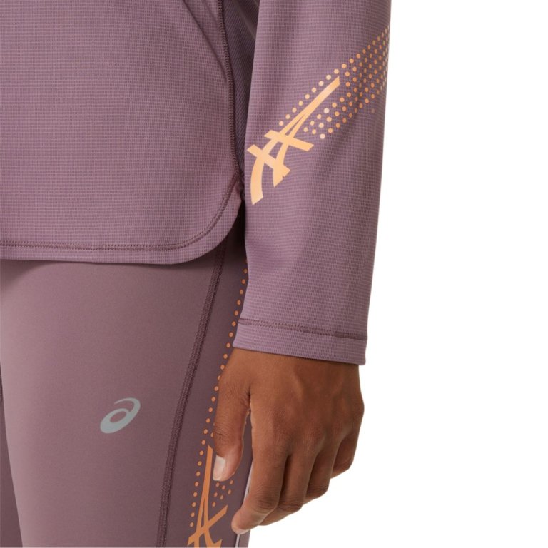 Футболка Asics Icon 1/2 Zip LS Top W - фіолетова
