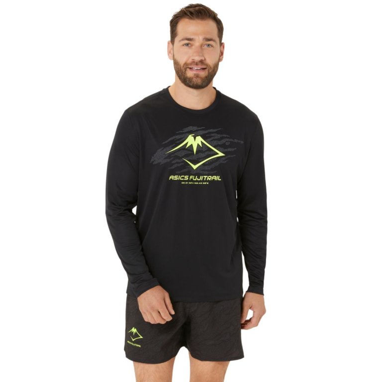 Футболка Asics Fujitrail Logo LS Top M - чорна