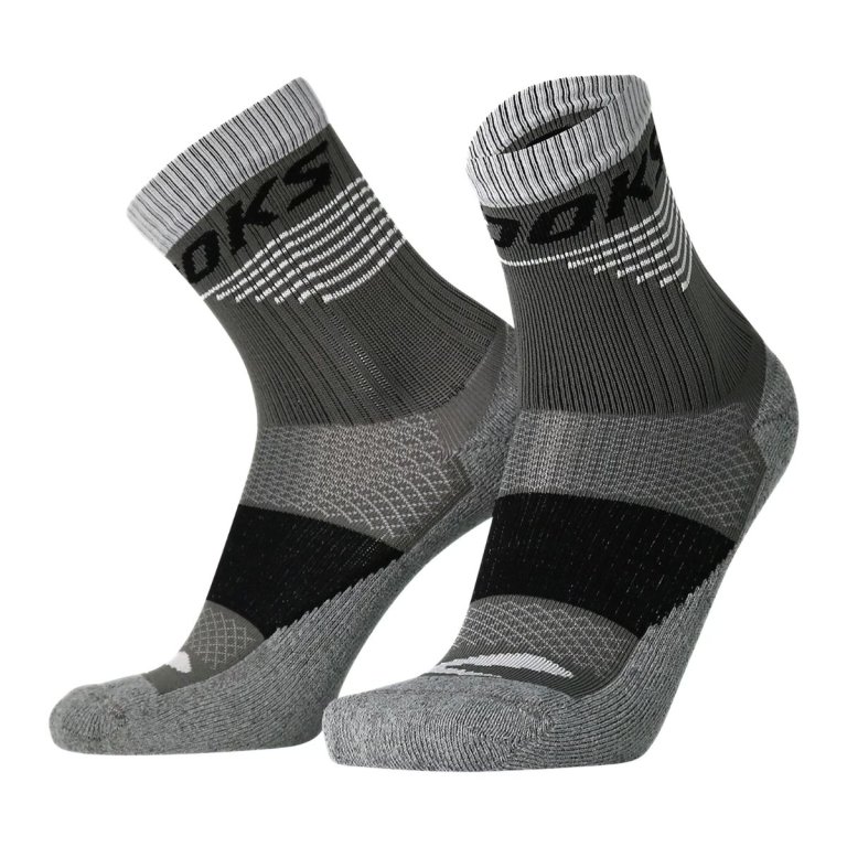 Шкарпетки Brooks High Point Crew Socks - сіро/чорні