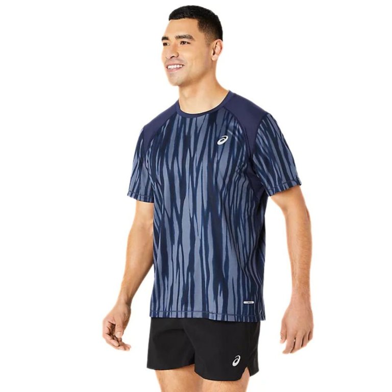 Футболка Asics Road All Over Print SS Top M - синя