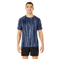 Футболка Asics Road All Over Print SS Top M - синя